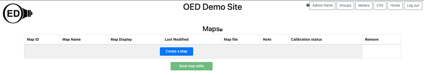 admin map page without maps