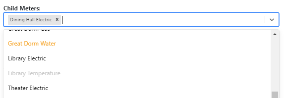 Admin group child meter choices