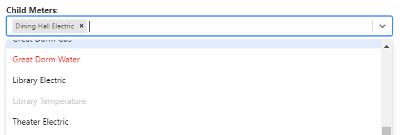 Admin group child meter choices